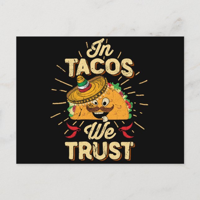 Carte Postale À Taco Nous faisons confiance à Taco Mardi Cinco d (Devant)