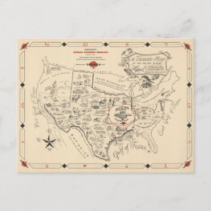 Carte Postale A Texan's Map of the United States