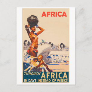 Carte Postale À travers l'Afrique en quelques jours au lieu de s