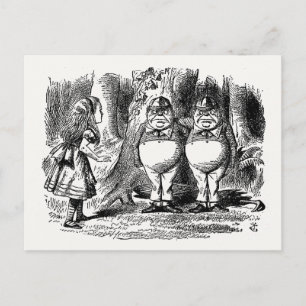 Carte Postale A travers le miroir, Tweedledum & Tweedledee