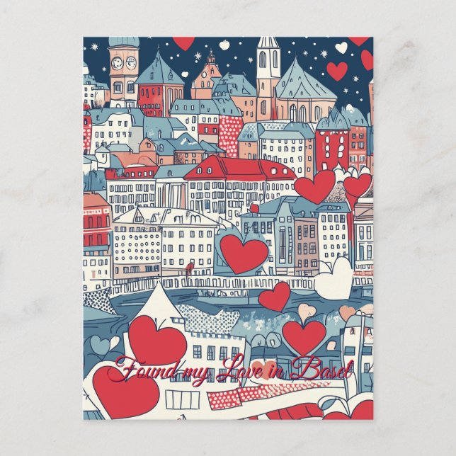 Carte Postale A trouvé mon amour à Bâle Suisse Saint Valentin (Devant)