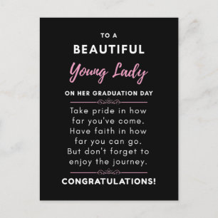 Carte Postale À Une Belle Jeune Dame Le Jour De Son Diplôme
