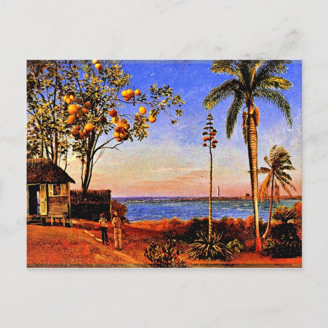 Carte Postale A View in the Bahamas, Albert Bierstadt peinture P (Devant)
