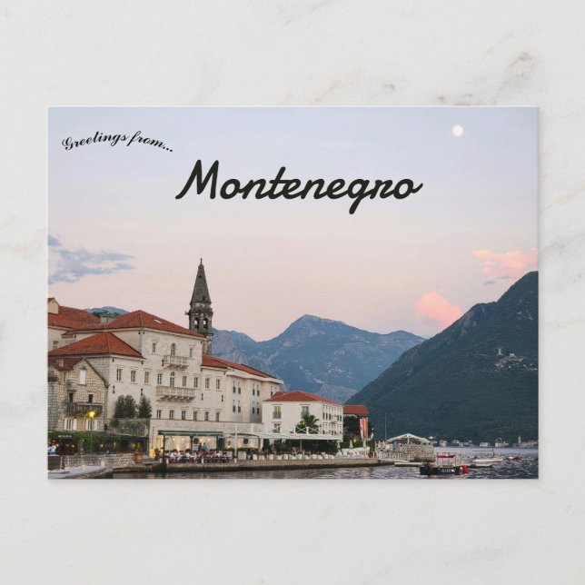 Carte Postale A View of Perast Montenegro Postcard (Devant)