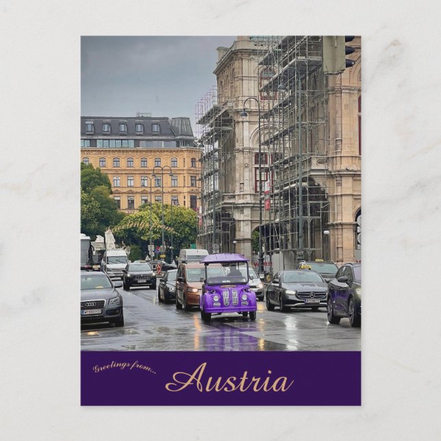 Carte Postale A View of Vienna Austria on a Rainy Day (Devant)
