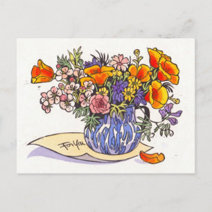 Carte Postale A Wild Bouquet for You postcard