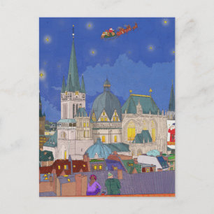 Carte Postale Aachen Allemagne Noël Eve Whimsical Art