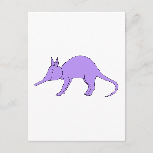 Carte Postale Aardvark violet (Devant)