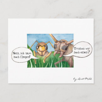 Carte Postale Ab in den Biergarten und ein Bier trinken, deutsch