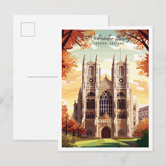 Carte Postale Abbaye de Westminster Londres Angleterre voyage vi (Devant / Derrière)