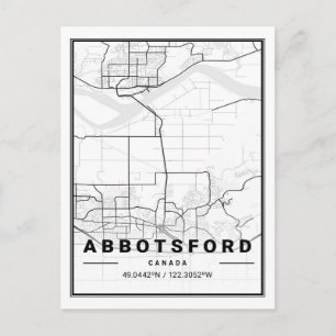 Carte Postale Abbotsford Colombie-Britannique Plan de la ville d