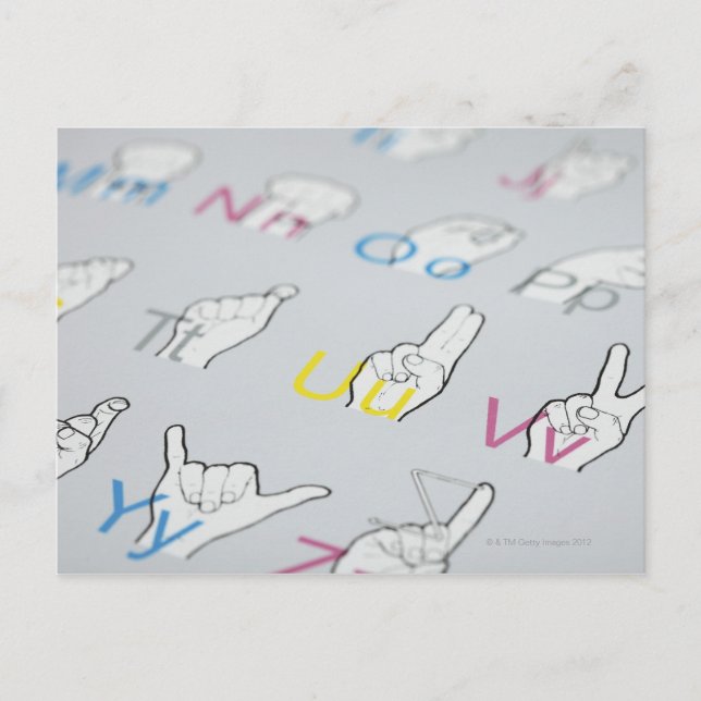 Carte Postale ABC de la langue des signes (Devant)