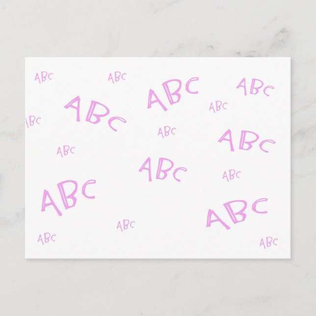 Carte Postale ABC rose (Devant)