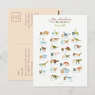 Carte Postale Abécédaire Dinosaures (Français)