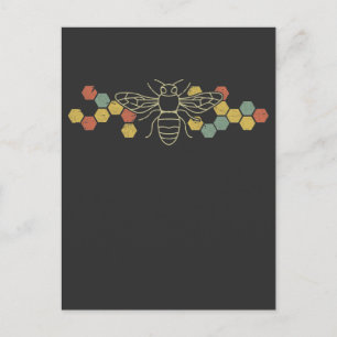 Carte Postale Abeille à miel rétro apiculteur de sensibilisation