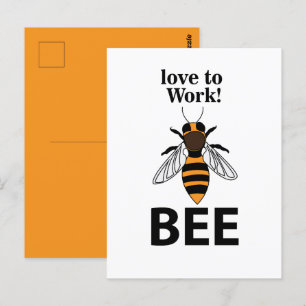 Carte Postale Abeille Aimer Travailler Abeille