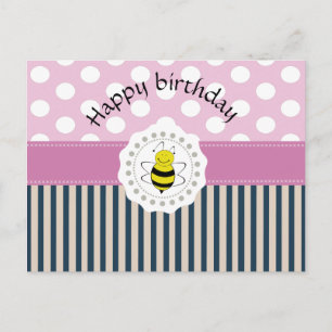 Carte Postale Abeille motif à la mode mignonne