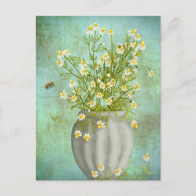 Carte Postale Abeilles et Camomiles (Devant)