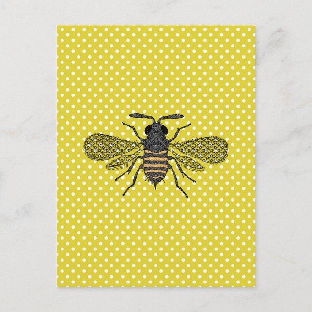 Carte Postale ABEILLES et Rayon de Miel - Sauver Les Abeilles (Devant)