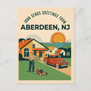 Carte Postale Aberdeen NJ Rétro