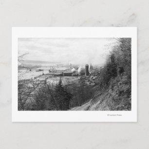 Carte Postale Aberdeen, WA Town View Mill et Harbour Photograph