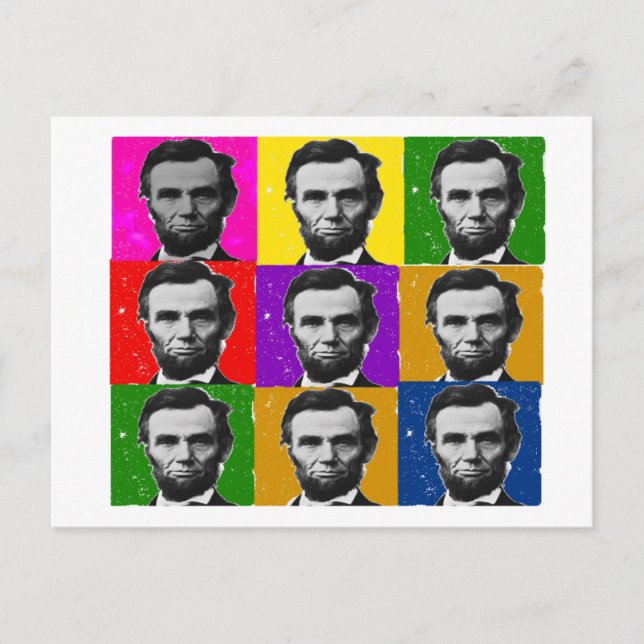 Carte Postale Abraham Lincoln Cadeaux d'Art—Unique 9 Photos (Devant)
