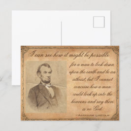 Carte Postale Abraham Lincoln Citation Sur Dieu
