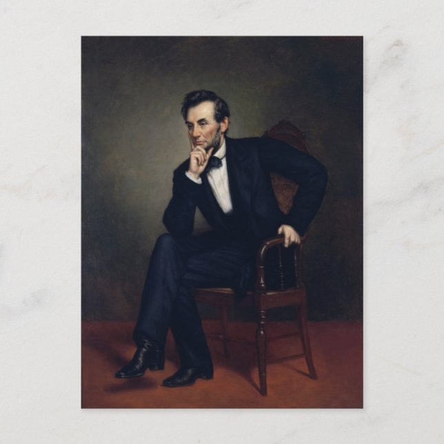 Carte Postale Abraham Lincoln Portrait par George Healy (Devant)