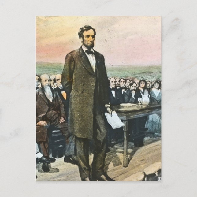 Carte Postale Abraham Lincoln récite l'adresse de Gettysburg Vin (Devant)
