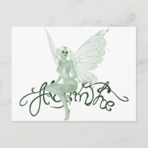 Carte Postale Absinthe Art Signature Fée verte - Absinthe