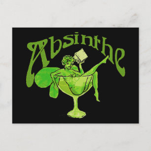 Carte Postale Absinthe Girl in Glass