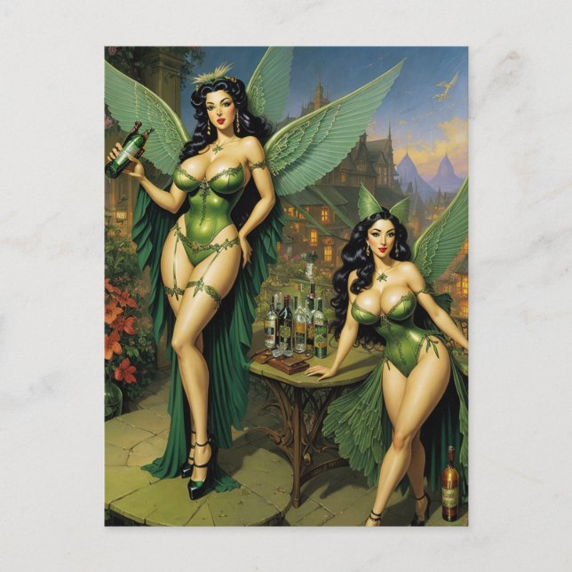 Carte postale Absinthe Green Fairies (Devant)