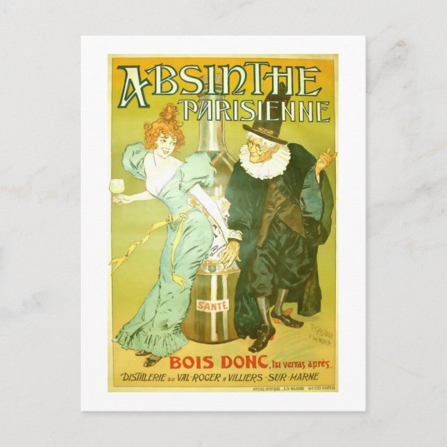 Carte Postale Absinthe Parisienne Gélis-Didot Malteste (Devant)