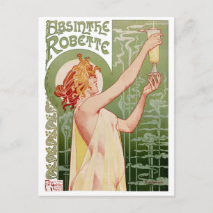 Carte Postale Absinthe Robette 1896 Poster vintage restauré