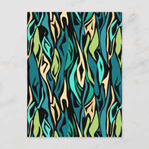Carte Postale Abstract black turquoise