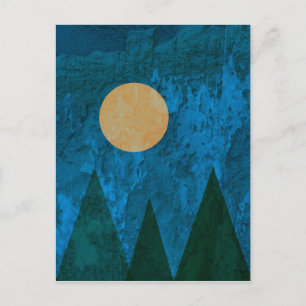 Carte Postale Abstract Landscape Art Mountains Moon Sky