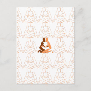 Carte Postale Abstrait Amour brun et contour bronzé