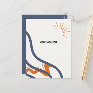 Carte Postale Abstrait Blue and Orange 2025 nouvelle année