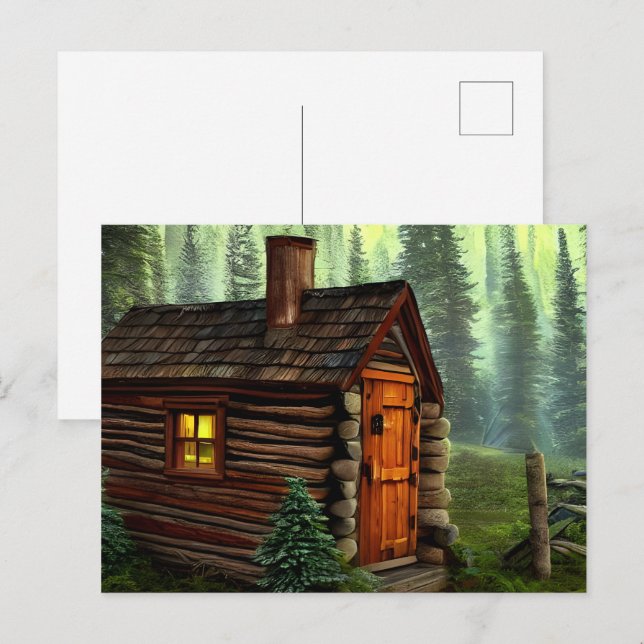 Carte Postale Abstrait Cabine de chasse à la petite chasse (Devant / Derrière)