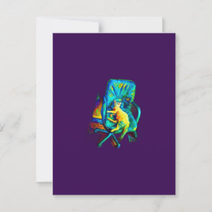 CARTE POSTALE ABSTRAIT CAT ART EXTRA COLORÉ PAR SIXSOX