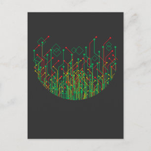 Carte Postale Abstrait Circuit Board Binary informaticien