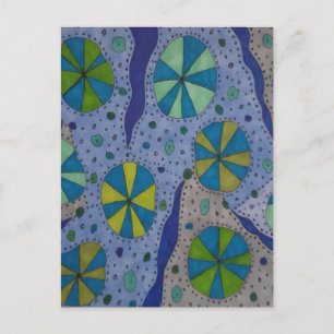 Carte Postale Abstrait cosmique bleu et gris