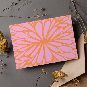 Carte Postale Abstrait floral éclat motif pastel orange & rose