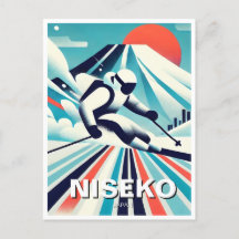 Abstrait Niseko Japon Hokkaido Skier