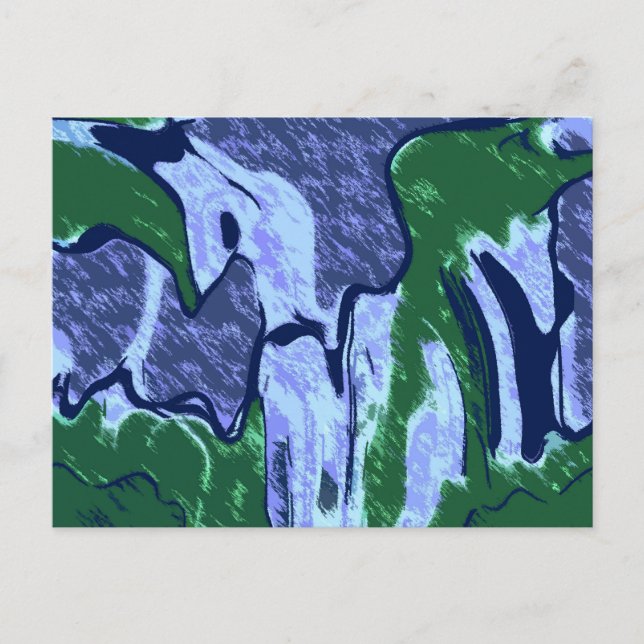 Carte Postale Abstrait pourpre et vert (Devant)