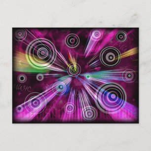 Carte Postale Abstrait Rose Et Violet