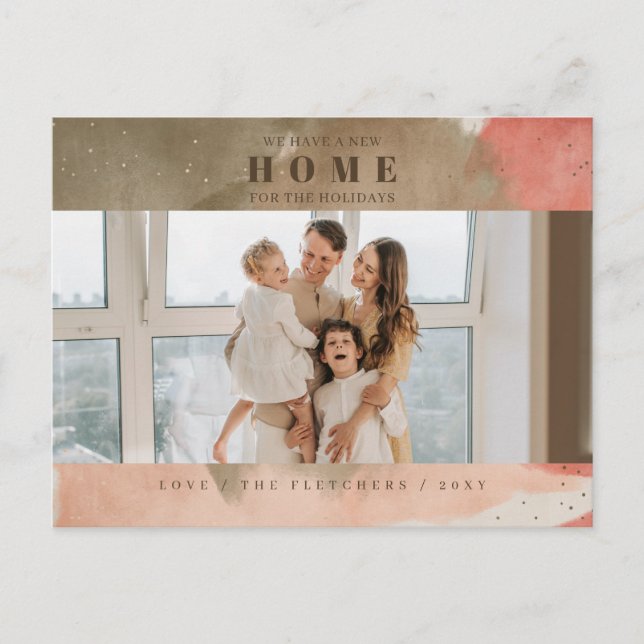 Carte Postale Abstrait rose Nouvelle maison pour les vacances Ph (Devant)