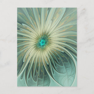 Carte Postale Abstrait Sage Green Imaginaire Fleur Fractal Art