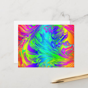 Carte Postale Abstrait Splashing Rainbow Liquid