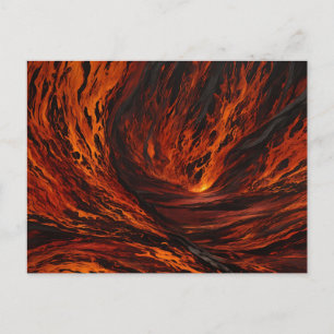 Carte Postale Abstrait volcanique de flux de feu